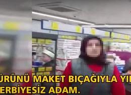 Zincir markette ‘etiket’ tartışması: Önce maket bıçağı ile ürünü kestiler, sonra, ‘bunu bi yerde görürsem’ diyerek tehdit ettiler! O görüntüler anbean kaydedildi