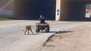 Yer: Bursa! ATV'sine bağladığı köpeğini sürükledi
