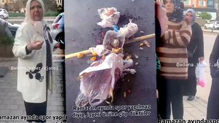 Ramazanda spor yapılmasına öfkelenen kadınlar çöp döktü: Adana'daki gergin anlar sosyal medyada gündem oldu