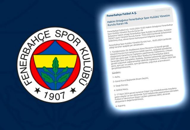Fenerbahçe, ligden çekilme kararının görüşüleceği tarihi genel kurulu KAP'a bildirdi!