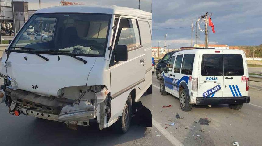 Kazaya karıştı... Kaçarken polis otosuna çarptı
