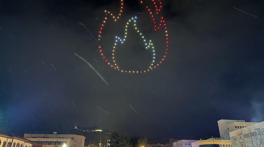 Çankırı'da Nevruz kutlamalarında dron ışık gösterisi yapıldı