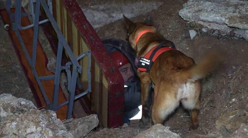 Gecenin ayazında zorlu tatbikat: ’Hassas burunlar’ doğal afetlere hazırlanıyor