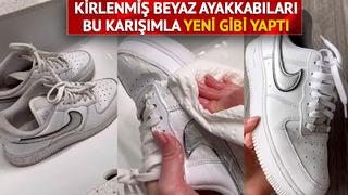 'Bu basit karışımla spor ayakkabılarımı tekrar bembeyaz yaptım! İnsanlar yeni zannetti' Sadece 3 malzemeyle... Yorum yağdı