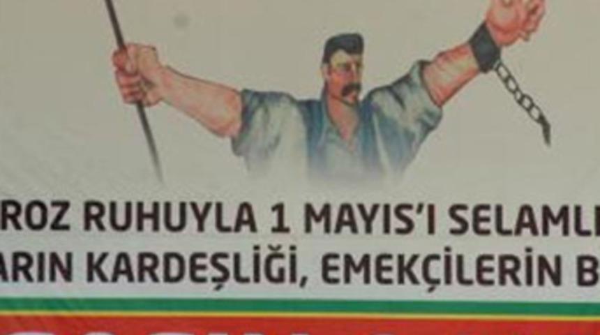 Pankarttaki iş&ccedil;i &Ouml;calan'a benzetilince...