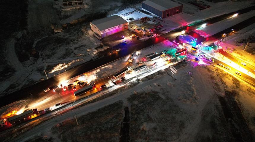 Nevşehir'de zincirleme trafik kazası! 14 araç birbirine girdi