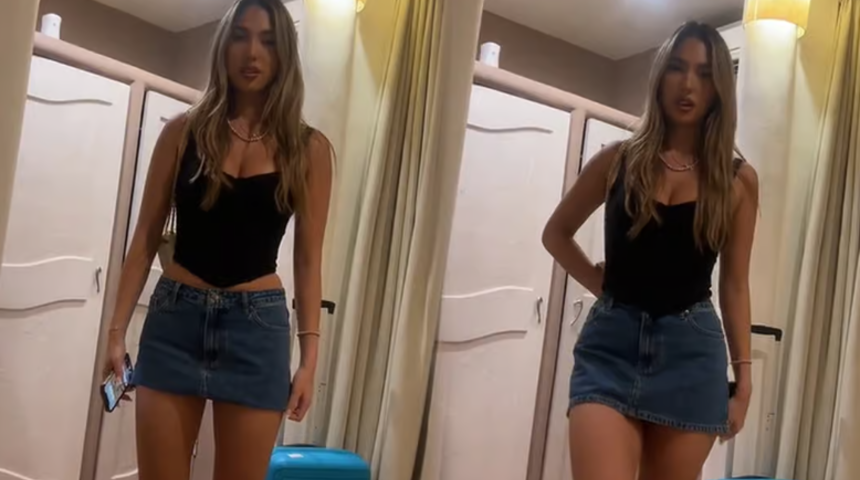 Kız arkadaşının etek boyunu kısa buldu! O anları sosyal medyadan paylaşınca eleştiri yağdı... "O eteğin diğer yarısı nerede?"