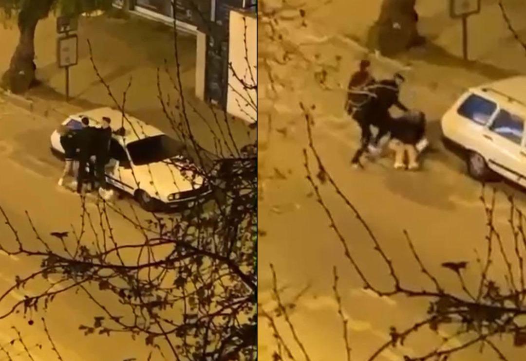 İzmir'de kadına şiddet! Yol ortasında tartıştığı kadına tekme ve yumruk attı