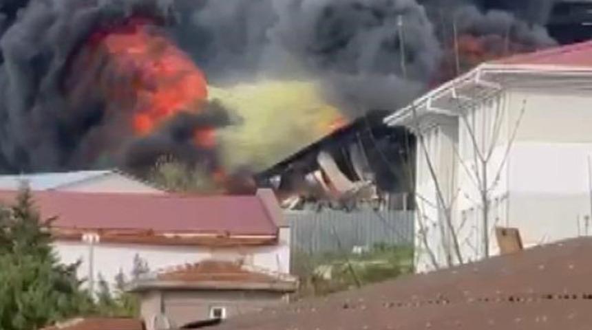 Arnavutköy'de inşaat alanında yangın 