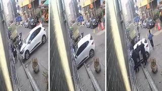 Fren yerine gaza basınca eve daldı, ortalık savaş alanına döndü! Kaza anı kamerada