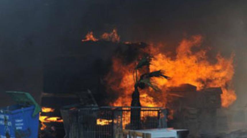Bodrum'da korkutan yangın