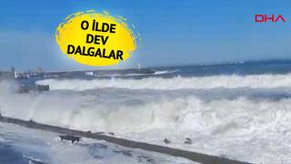 O ilde dev dalgalar! 3 metreye ulaştı... 'Sahilden uzak durun' uyarısı