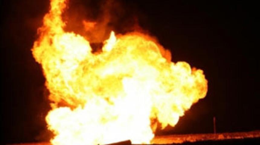 Doğalgaz boru hattında patlama