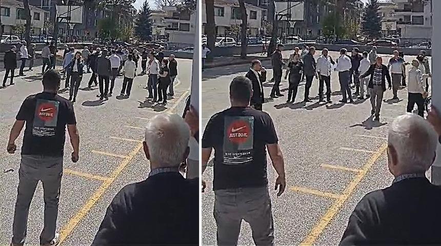 Muhtar adaylarının yakınları tekme tokat birbirine girdi, polis biber gazı ile müdahalede bulundu