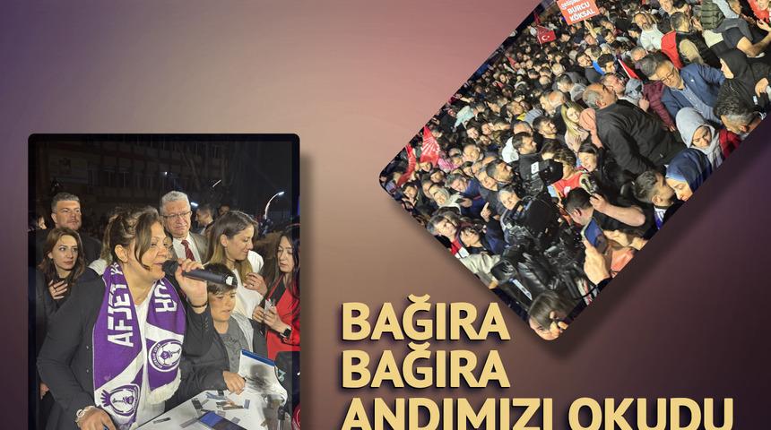 'DEM Parti' sözleri nedeniyle İmamoğlu'yla gerginlik yaşan Burcu Köksal'dan coşkulu başlangıç! Bağıra bağıra andımızı okudu