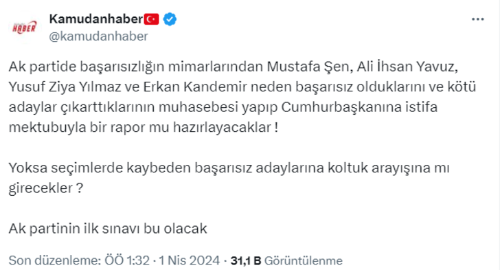 Tarihi seçim sonrası AK Parti'de tepkilerin odağında o 6 isim var! Recep Tayyip Erdoğan'ın en yakınındalardı 728xauto
