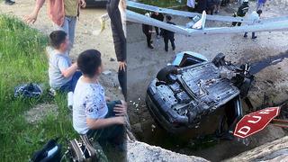 Yer: Tekirdağ! 13 yaşındaki sürücünün aracıyla çarpıştılar: 8 metre yüksekliğindeki köprüden uçtular! Yaralılar var