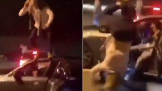 Eğlenmek için arabanın üzerine çıkmıştı! Dikkatsizliği pahalıya mâl oldu... Atladığı anda arkadaşı da kapıyı açtı