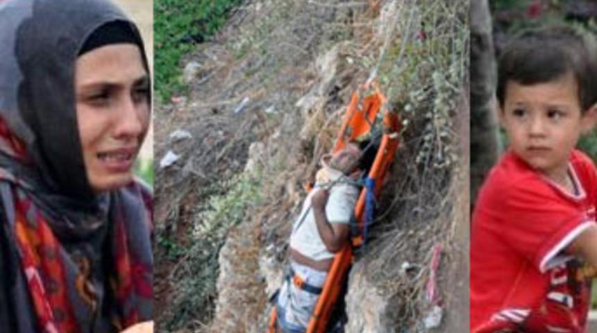 Oğlunu kurtarmak isterken, falezlerden d&uuml;şt&uuml;