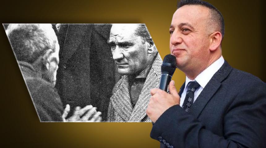 Hafızalara kazınan fotoğraftaki dedesiymiş! Atatürk'e derdini anlatan adamın torunu CHP'den belediye başkanı oldu... O detayı Özgür Özel anlattı