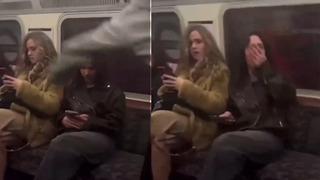 Görenler duruma anlam veremedi! Tanımadığı bir kişiye metroda yumruk attı... O anları sosyal medyadan paylaşınca gündem oldu 