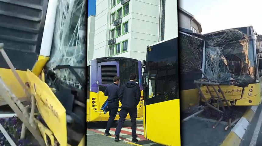 İstanbul'da faciaya ramak kala! İETT otobüsü durağa daldı, 4 otobüse çarptı