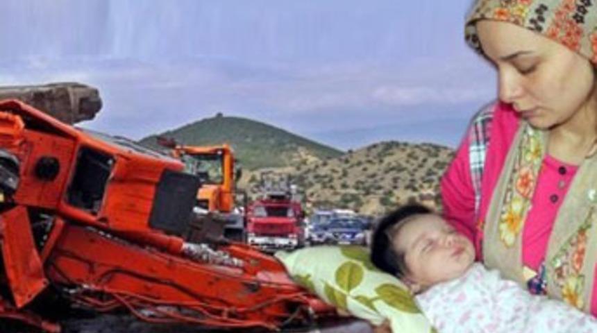 Feci kazadan kurtuldu, bebeğini doğurdu