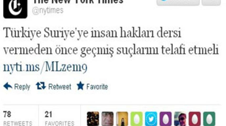 NYT'den çok tartışılacak Türkçe tweet