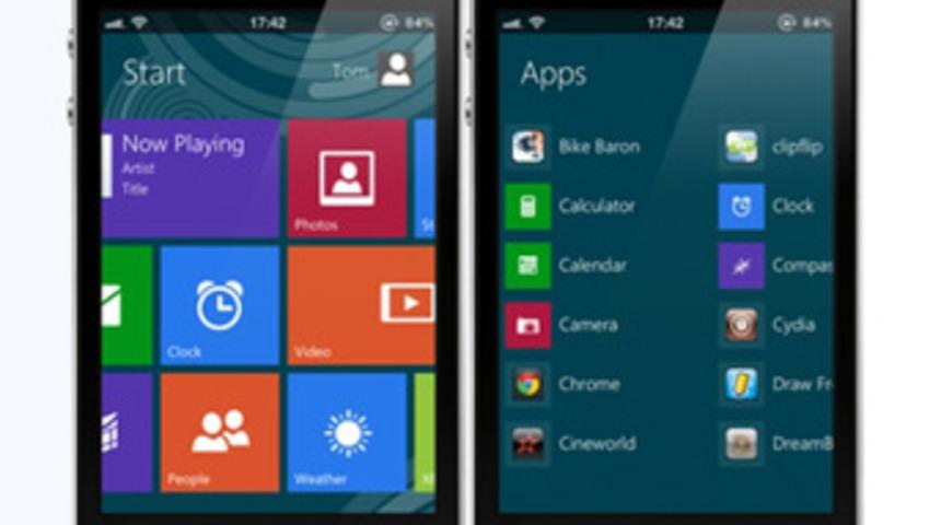 iPhone &uuml;zerinde Windows 8 Metro aray&uuml;z&uuml;n&uuml;!