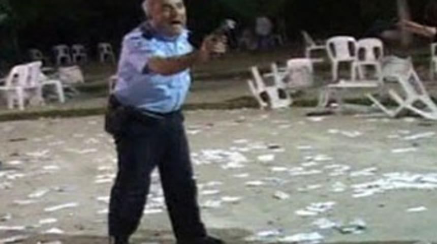 Düğünde polis dehşeti kamerada