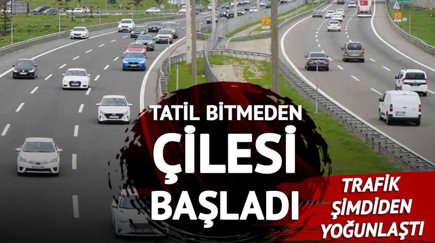 Tatil bitmeden çilesi başladı! Trafik şimdiden yoğunlaştı; herkes o noktadan geçiyor