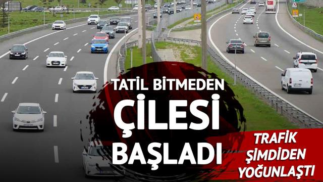 Tatil bitmeden çilesi başladı! Trafik şimdiden yoğunlaştı; herkes o noktadan geçiyor
