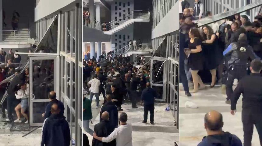 İranlı şarkıcı Moein konserinde izdiham! Saatlerce konsere girmek için beklediler, cam kapılar kırıldı