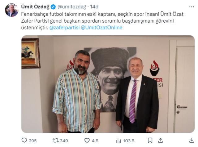 Eski Fenerbahçeli futbolcu Ümit Özat, Zafer Partisi’ne katıldı! 640xauto