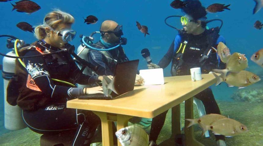 Fethiye’de deniz dibinde turizm toplantısı yapıldı