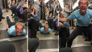 Toplu taşımanın ortasında bir anda kendisini yere atıp yılan gibi sürünmeye başladı! Çevredekiler kahkahalarına engel olamadı