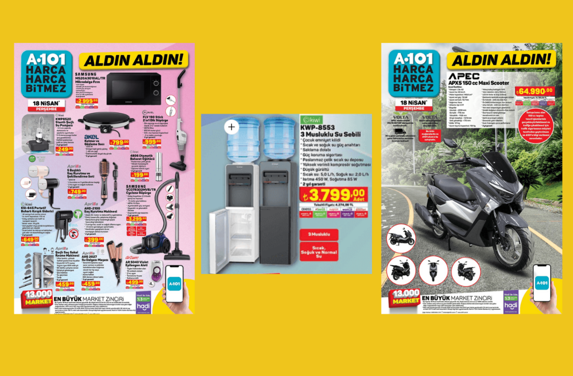 A101'e musluklu su sebili geliyor! 18 Nisan 2024 A101 Aldın Aldın Kataloğu indirimli ürünleri