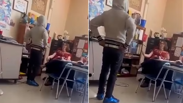 Sınıf arkadaşlarının gözü önünde öğretmenine tokat attı