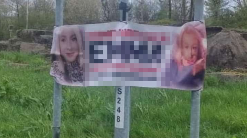 Hızını alamadı pankartla ifşa etti! "Yuva yıkan" diyerek fotoğraflarını ekledi... 'Kocalarınıza dikkat edin'