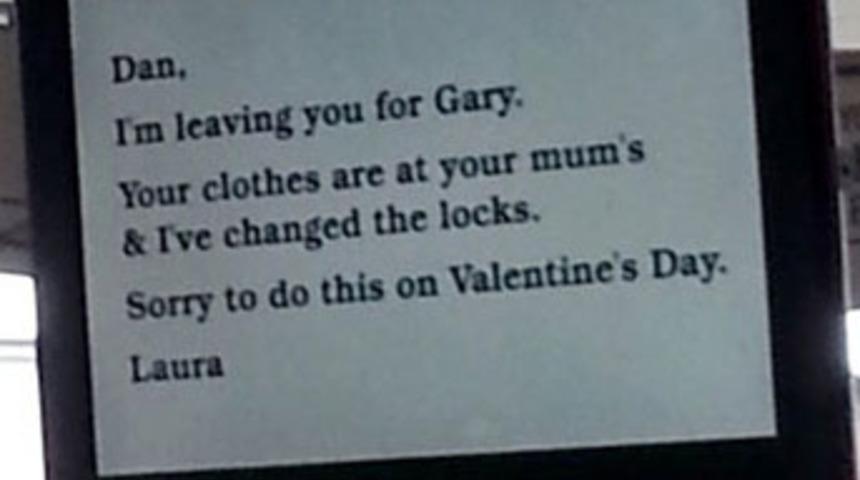 Sevgilisini ilanla terk etti