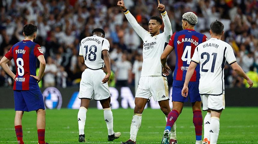 İşte El Clasico bu! Real Madrid'de Bellingham 90+1'de attığı golle galibiyeti getirdi