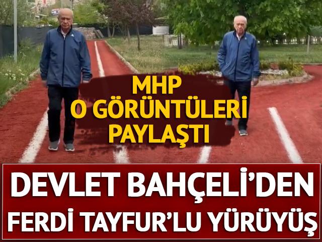 Devlet Bahçeli eşofmanlarıyla parkta yürüyüş yaptı! MHP 'Ferdi Tayfur' şarkısıyla paylaştı