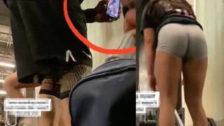 Spor salonunda taciz anları! Antrenman yaparken kendisini gizlice cep telefonuyla kaydeden adamı TikTok'tan ifşa etti