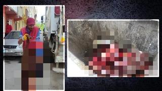 Başı kesilip derisi yüzülmüş... Çöpte beden parçalarını buldular! Evin bahçesinde ise... Temizlik görevlileri gömdü