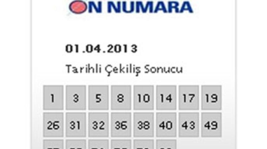 On Numara &ccedil;ekiliş sonu&ccedil;ları  (01.04.2013)