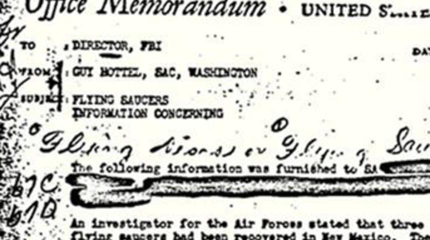 FBI'ın 63 yıllık UFO bildirisi