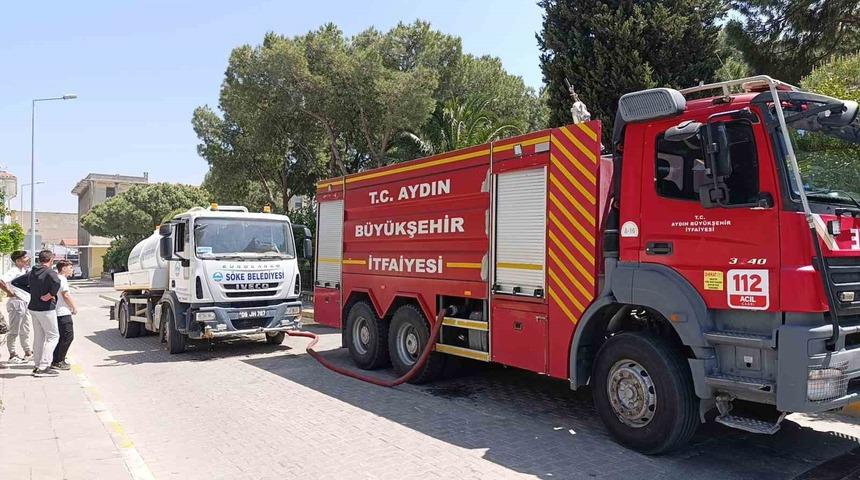 Söke’de okul binasında yangın