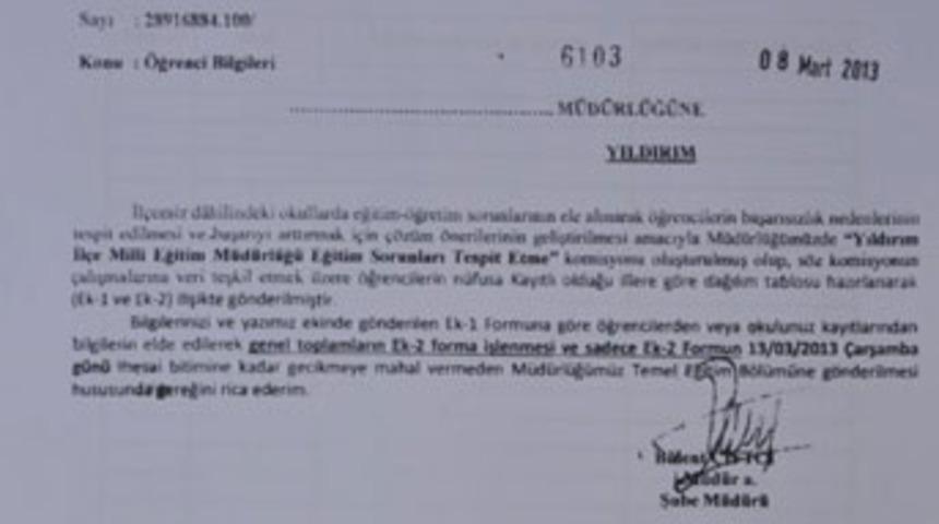 'Milli eğitim &ouml;ğrencileri fişliyor' iddiası