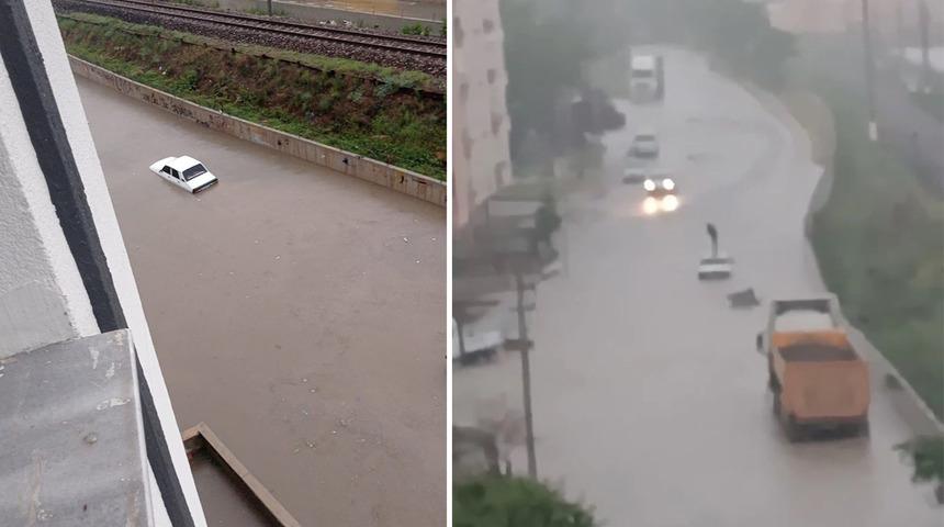 Ankara'daki şiddetli yağış sürüyor! Yollar çöktü, ev ve iş yerlerini su bastı, bir vatandaş aracın üzerinde kurtarılmayı bekledi