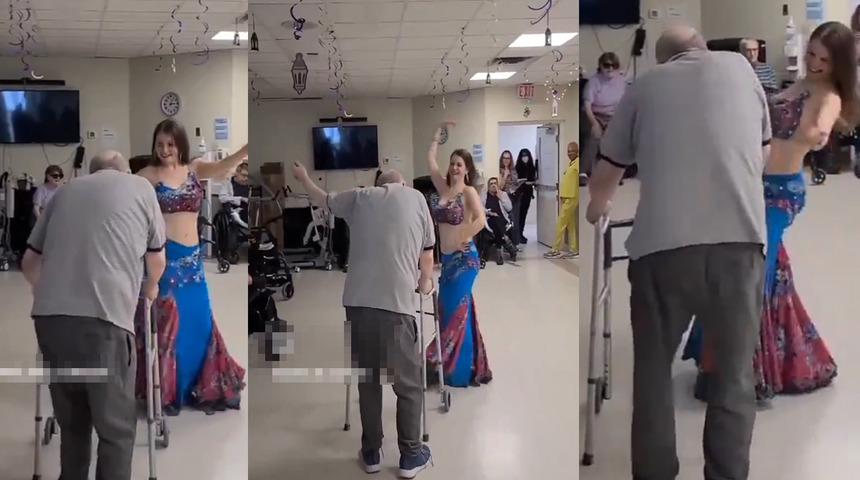 Doğum günü kutlaması için huzurevine dansöz çağırdı! Eğlenceli anlar sosyal medyada gündem yaratmayı başardı